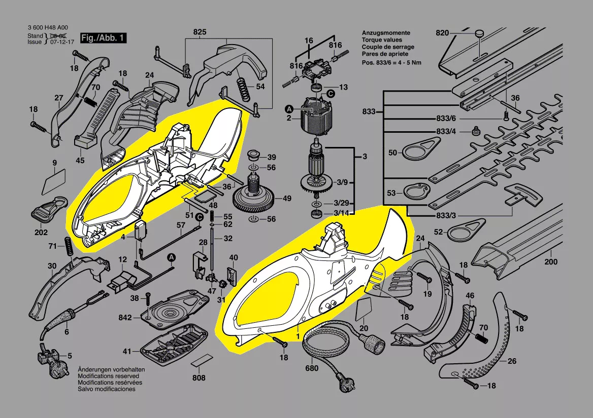 Boîtier réf. 2 609 002 758 pour taille-haie Bosch